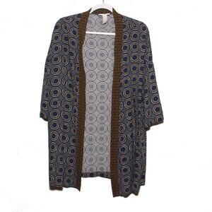 H&M Open Front Circle Pattern Duster Kimono Jacket Size Medium